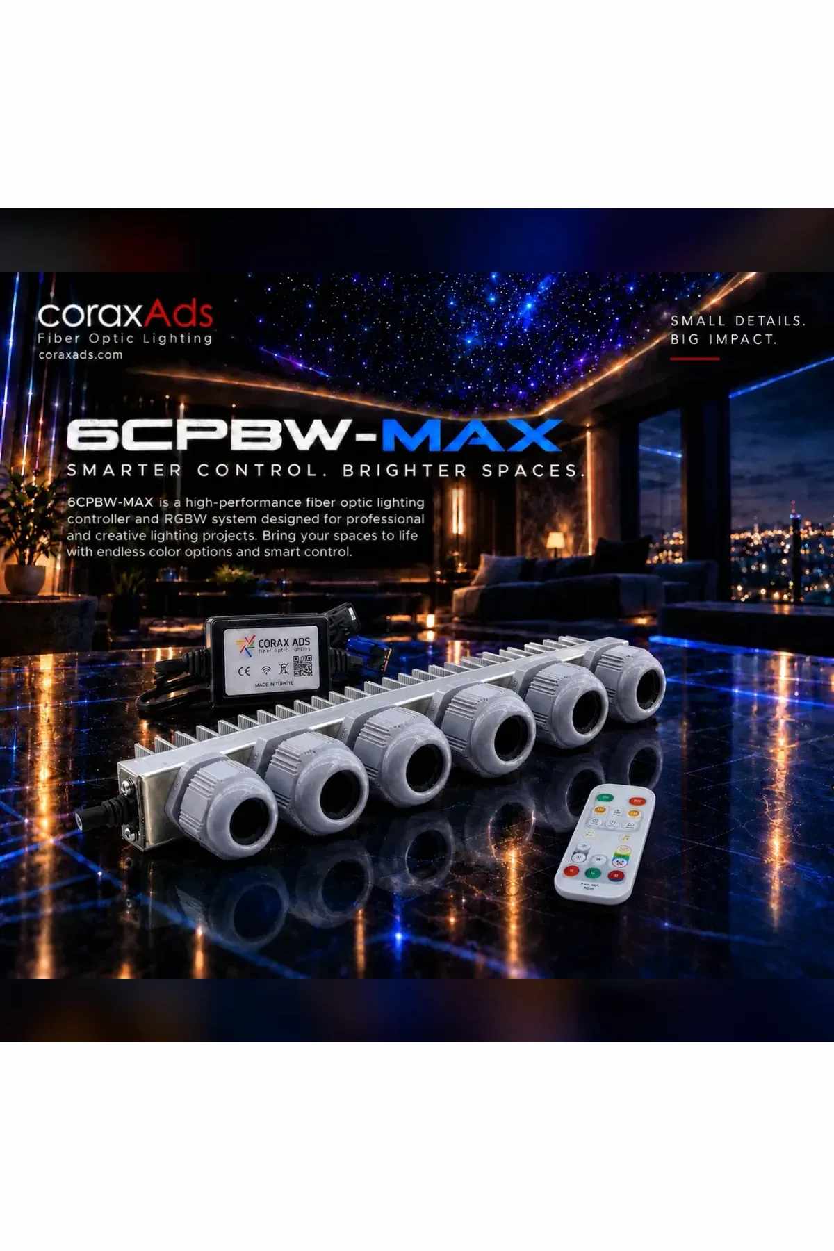 STAR CEILING MODULE 6 OUTPUT PIXEL A-RGB+W + TWINKLE 6CPBW-MAX INDUSTRIAL