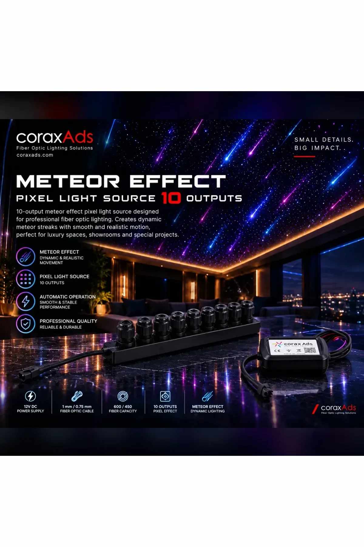 Meteor Effect Pixel Light Source 10 Outputs