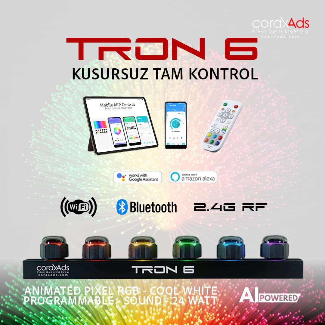 TRON 6 - Programlanabilir 6 Kanallı Pixel RGB-W Power LED Işık Kaynağı