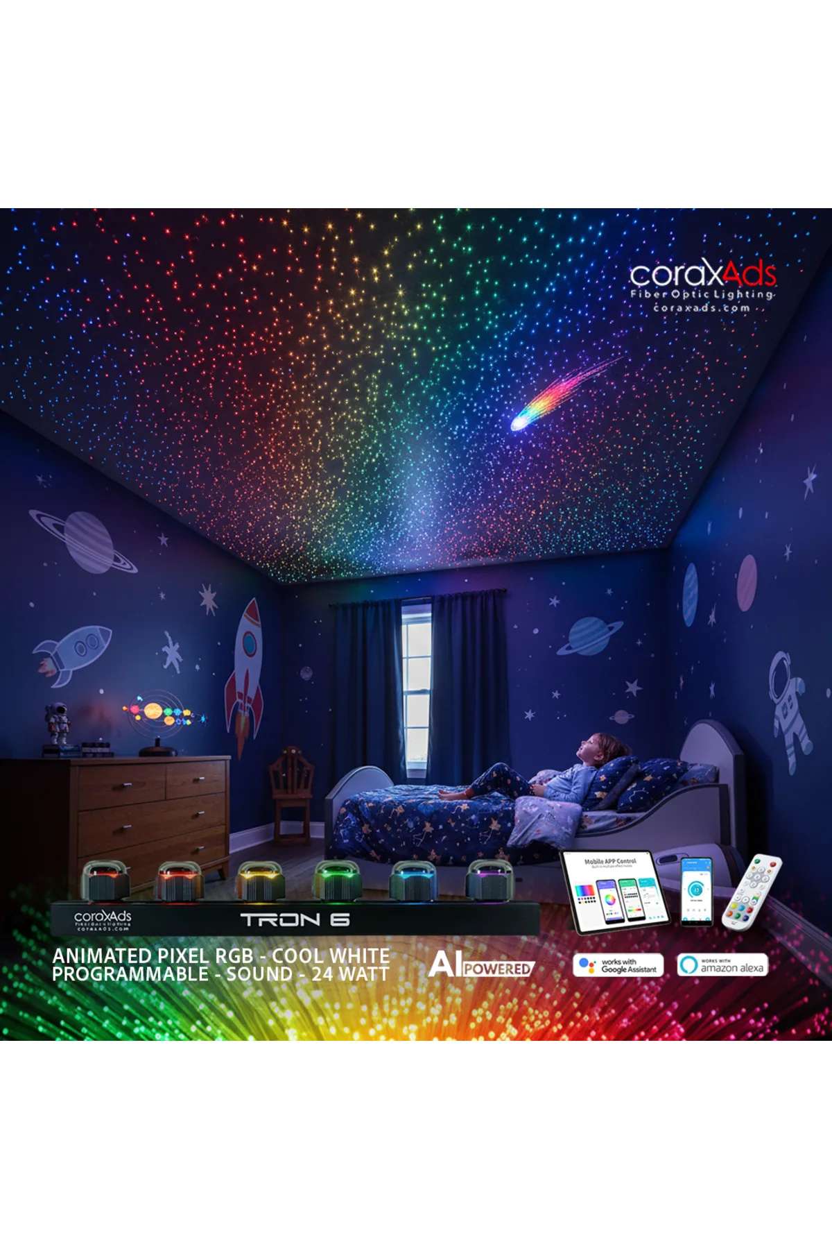 ÇOCUK ODASI YILDIZ TAVAN FİBER OPTİK AYDINLATMA SETİ - MİNİ