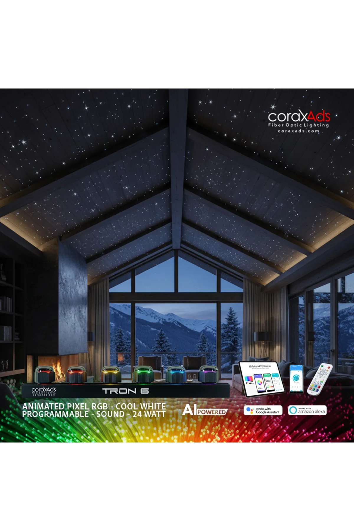 DIŞ MEKAN AMBİYAS FİBER OPTİK AYDINLATMA IP67 YILDIZ KİTİ - MİNİ