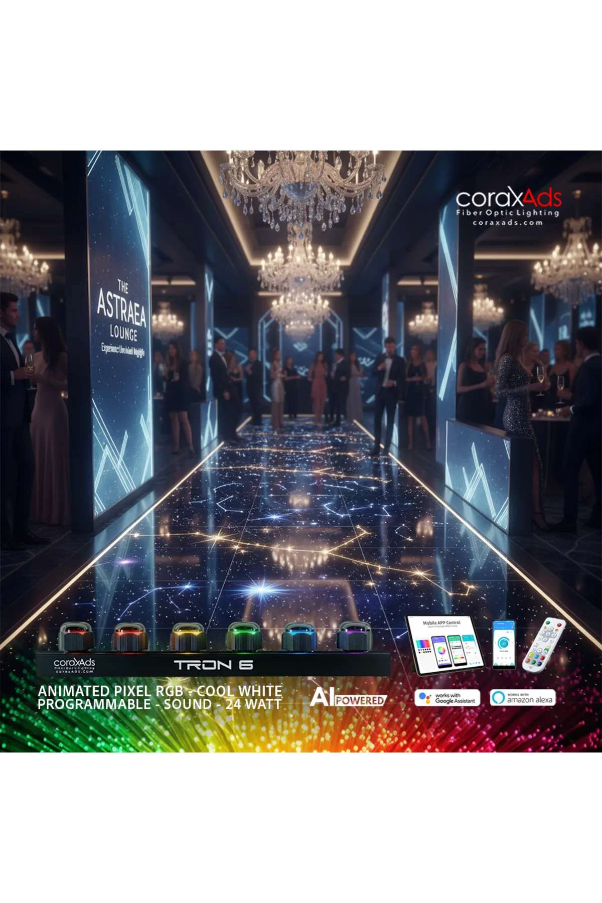 DÜĞÜN BALO SALONU AMBİYANS TAVAN YILDIZ FİBER OPTİK AYDINLATMA SETİ - KAYAN YILDIZLI