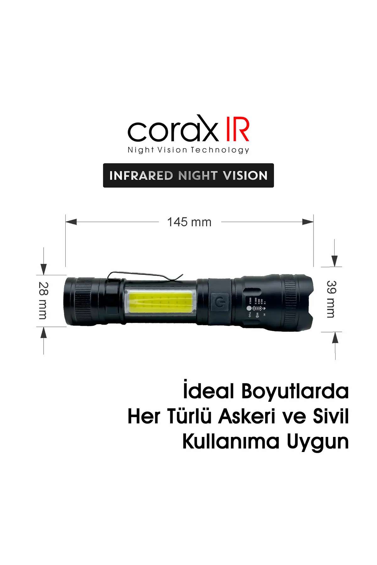 GECE GÖRÜŞ EL FENERİ CR251 INFRARED AYDINLATMA 3W ZOOM 850NM 500MT MENZİLLİ IR EL FENERİ IR LED Lİ