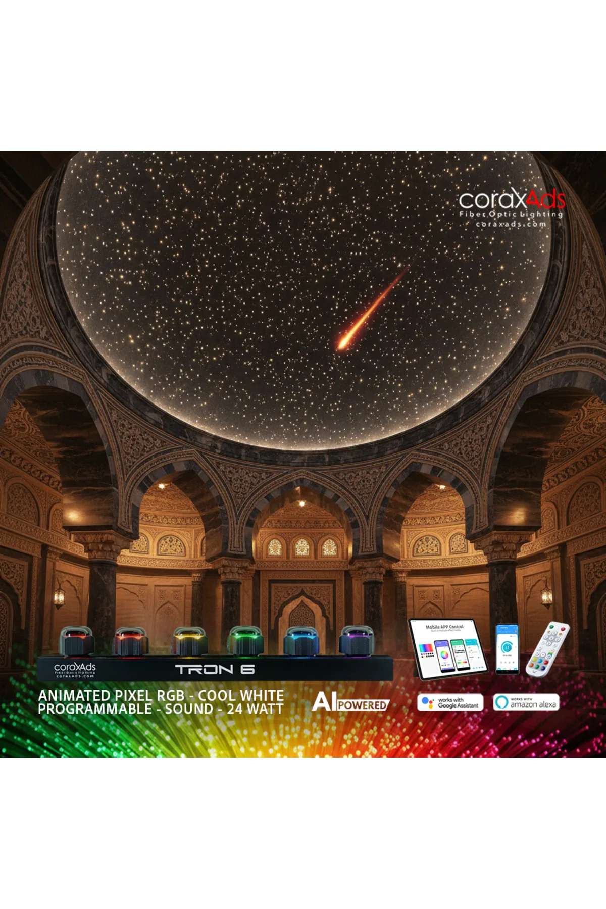 HAMAM, SAUNA, SPA AYDINLATMA AMBİYANS TAVAN YILDIZ FİBER OPTİK SETİ