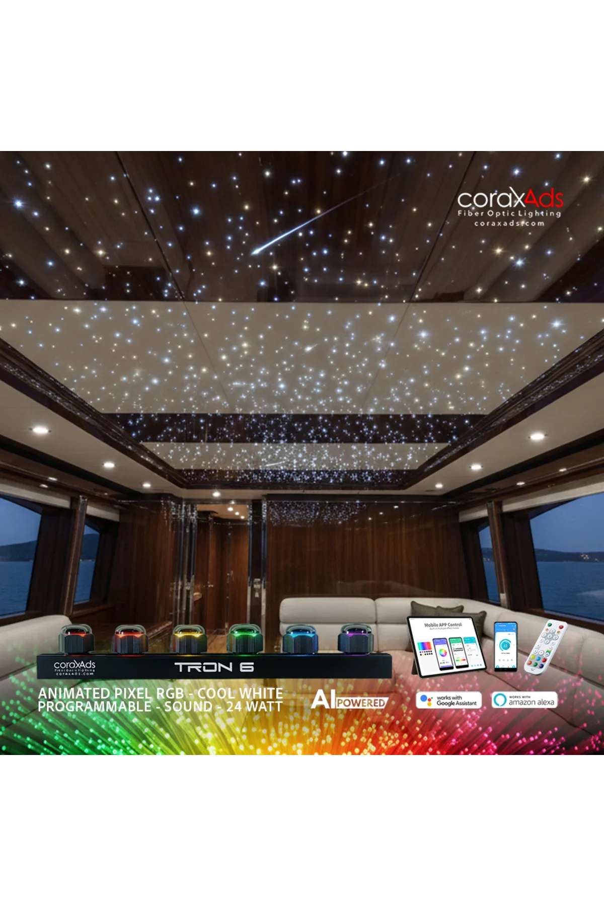 KARAVAN AMBİYANS AYDINLATMA FİBER OPTİK YILDIZ TAVAN KİTİ