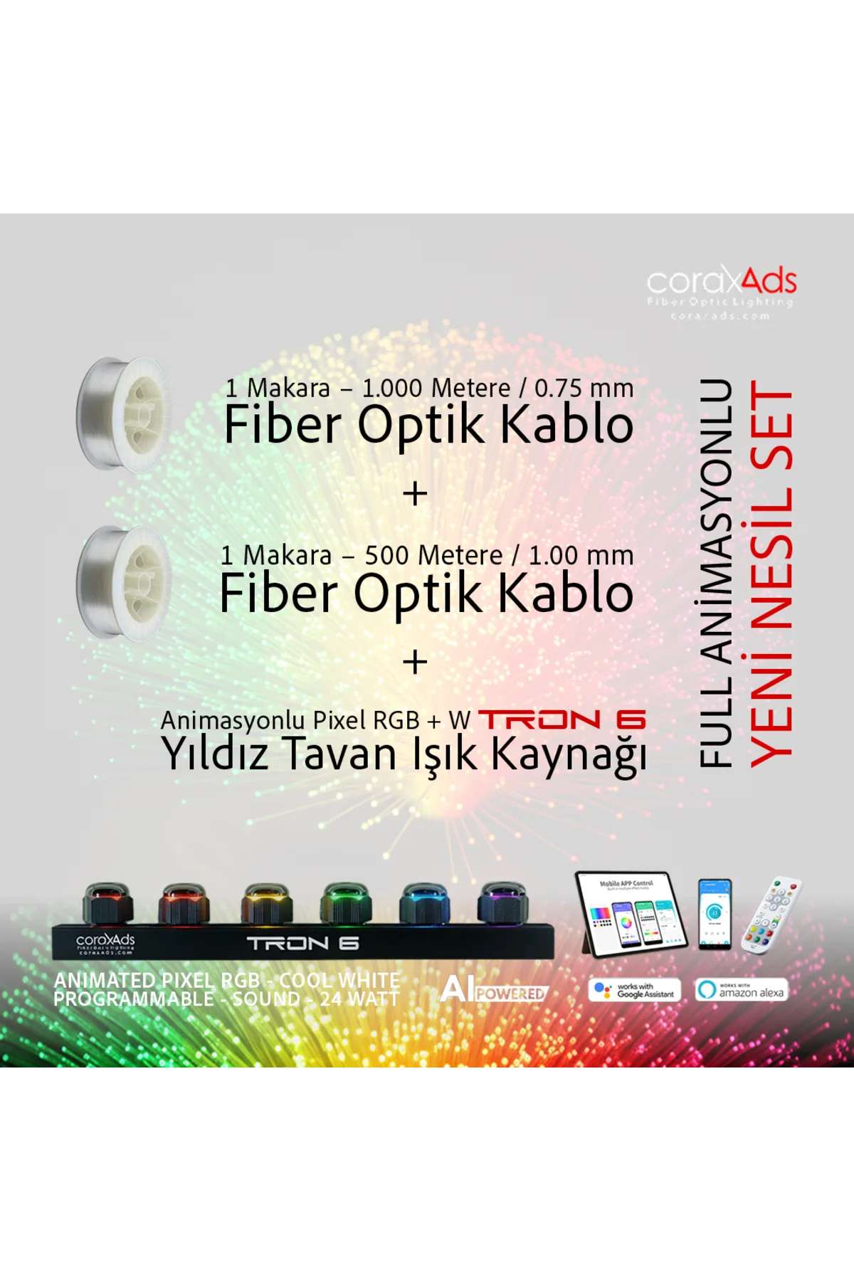 KARAVAN AMBİYANS AYDINLATMA FİBER OPTİK YILDIZ TAVAN KİTİ - EKO