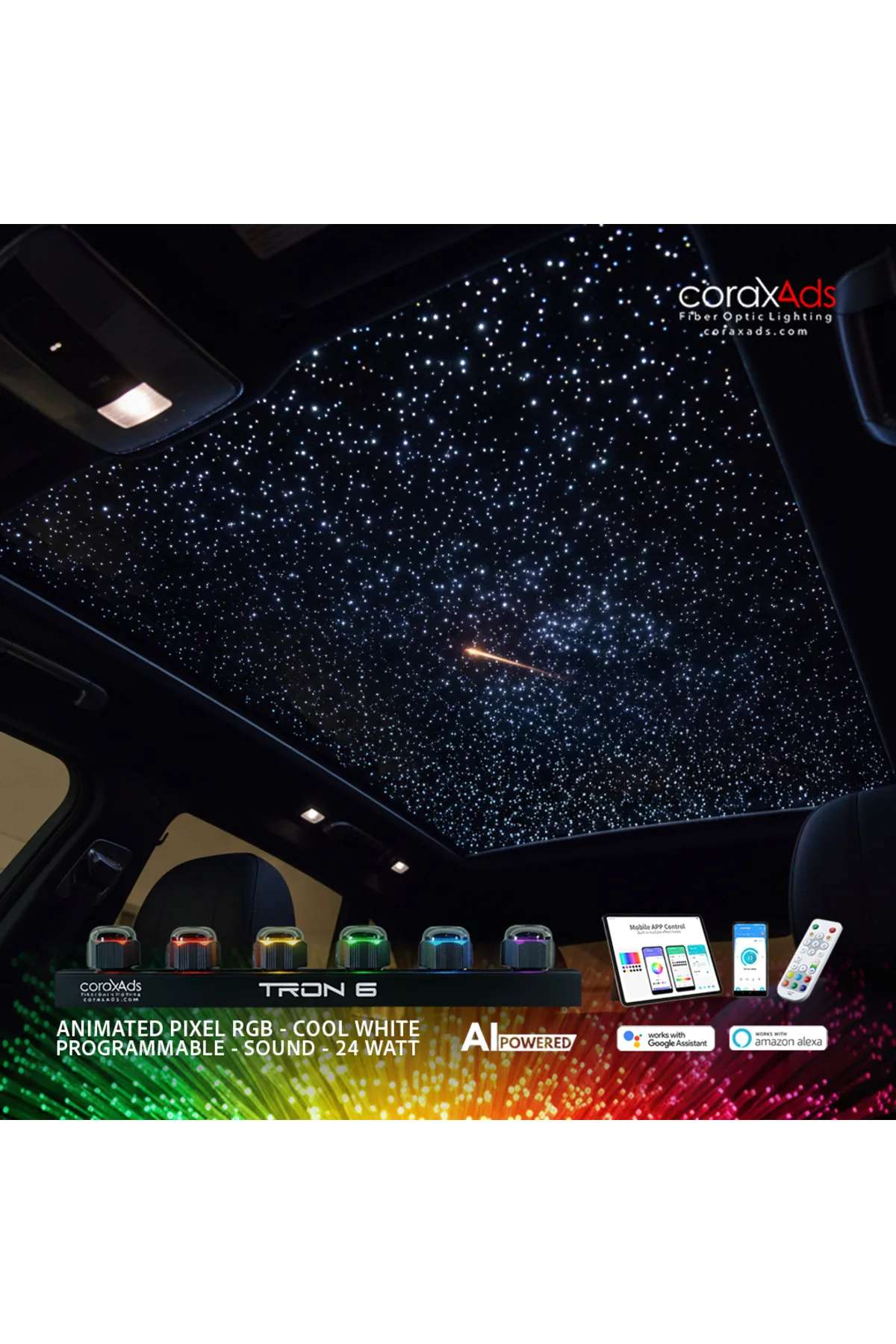 OTOMOBİL ARAÇ TAVANI LED YILDIZ TAVAN FİBER OPTİK YILDIZ TAVAN AYDINLATMA KİTİ