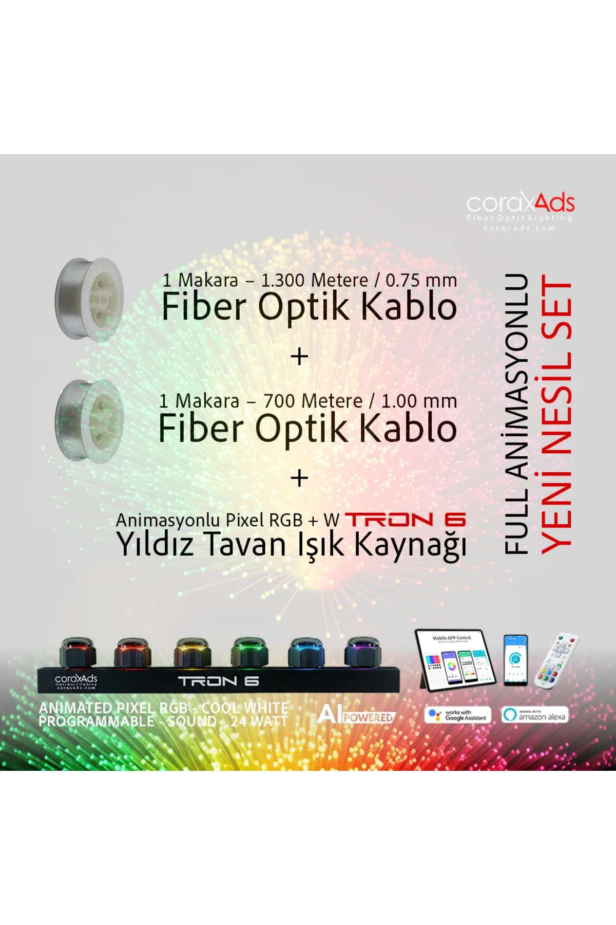 RESTORAN, KAFE AMBİYANS AYDINLATMA YILDIZ TAVAN FİBER OPTİK UYGULAMA KİTİ