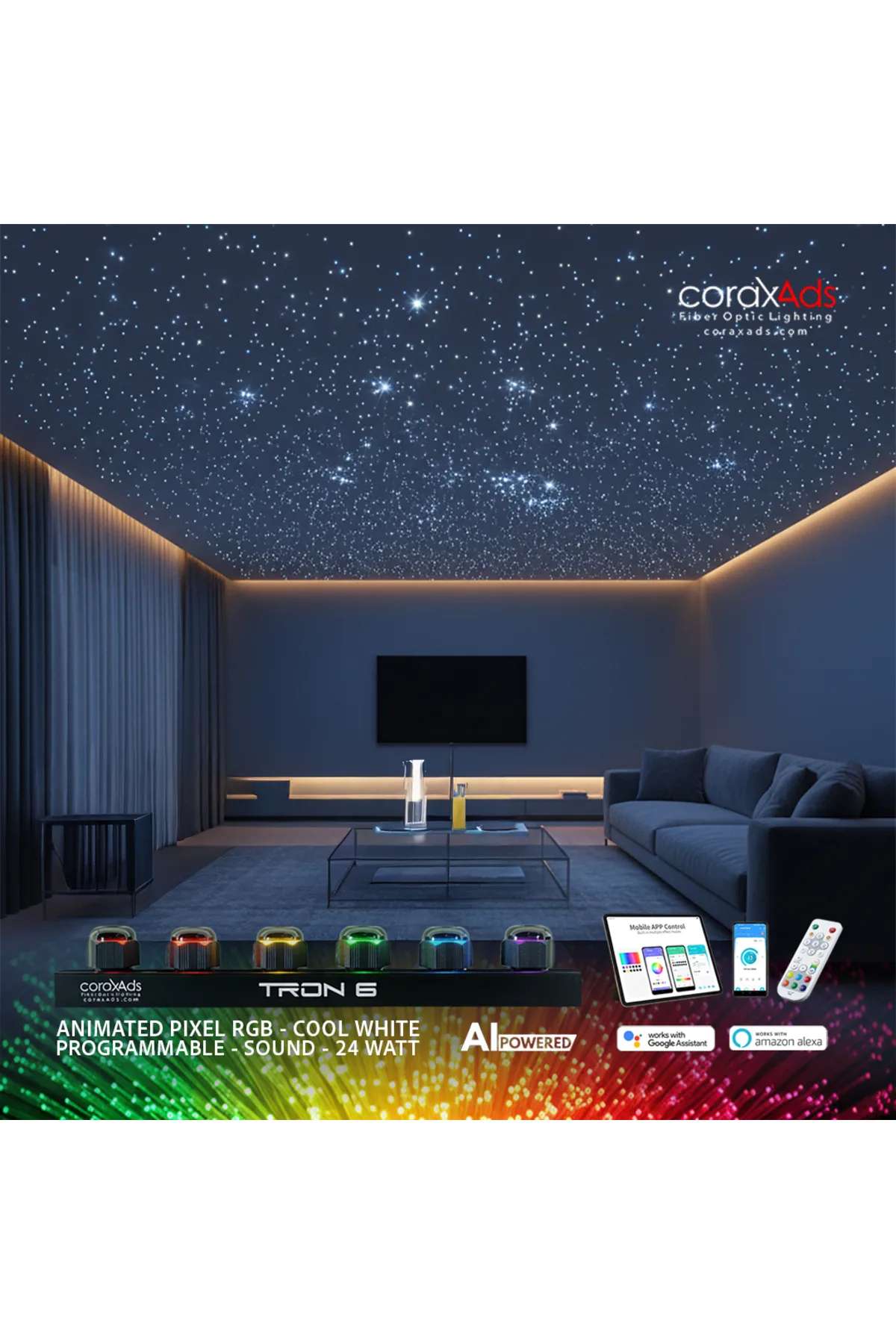 SALON YILDIZ TAVAN EV KONUT FİBER OPTİK AYDINLATMA KİTİ - EKO