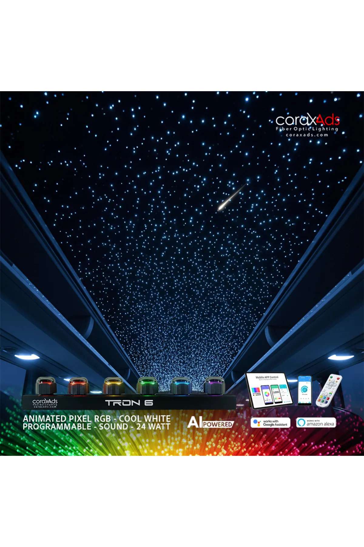 VIP YILDIZ TAVAN FİBER OPTİK STARLIGHT MİNİBÜS KAYAN YILDIZLI SET - KAYAN YILDIZLI