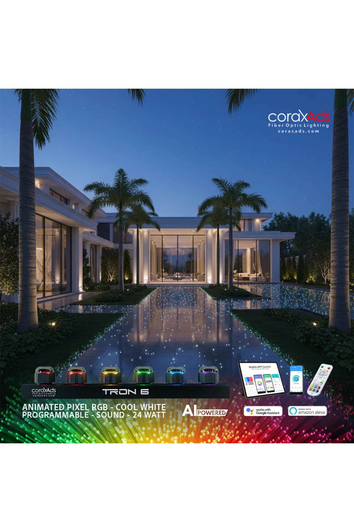 ZEMİN AYDINLATMA FİBER OPTİK YILDIZ AMBİYANS SETİ - KAYAN YILDIZLI