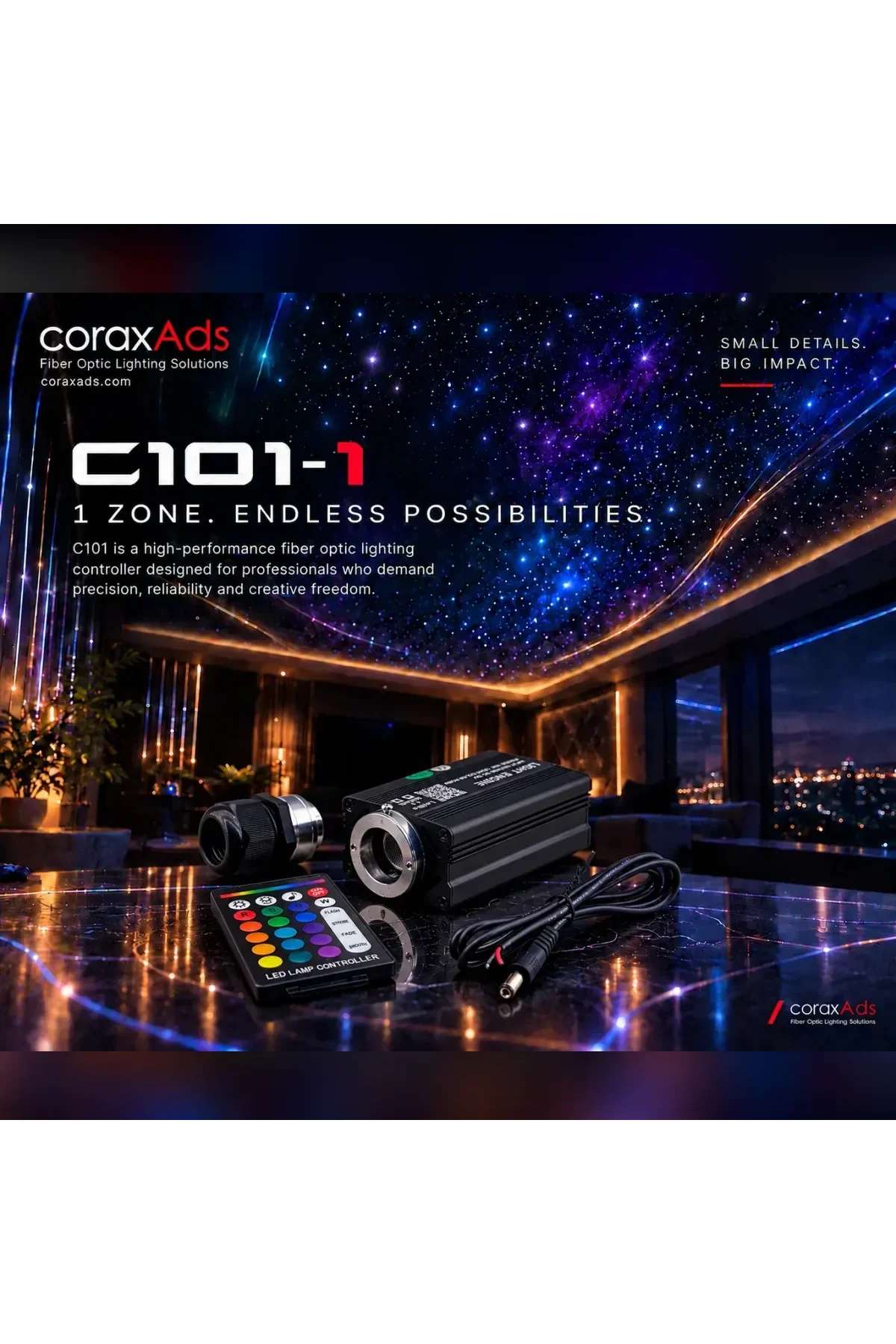 YILDIZ TAVAN MODÜLÜ TEK ÇIKIŞ RGB+W C101