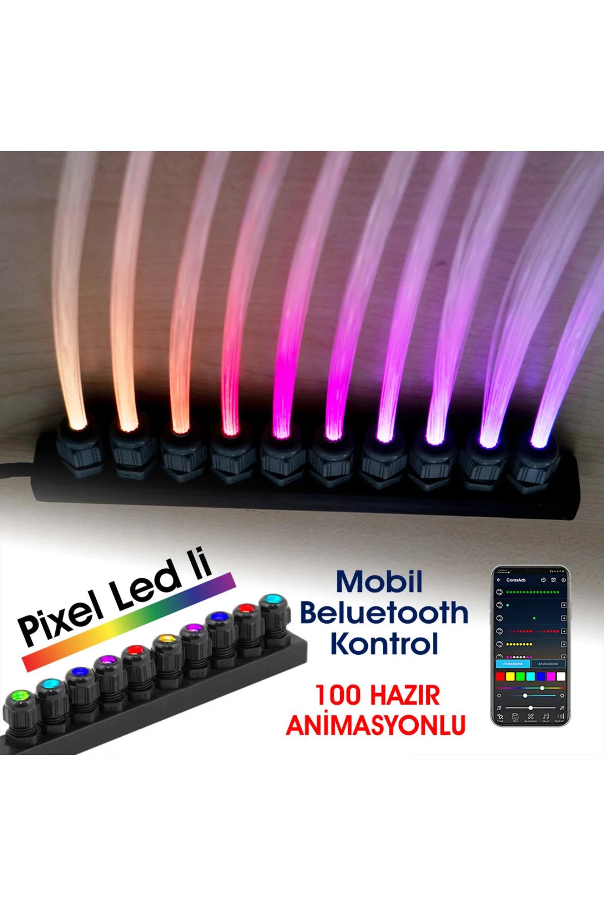 Fiber Optik Şelale, Işık Perdesi, Yağmur Dekor, 500 ADET 3MT 0.75MM KABLO + Animasyonlu IŞIK KAYNAĞI