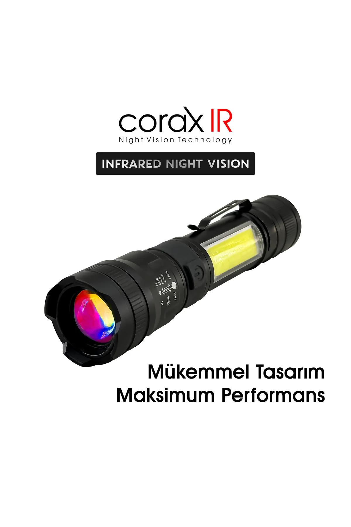 GECE GÖRÜŞ EL FENERİ CR251 INFRARED AYDINLATMA 3W ZOOM 850NM 500MT MENZİLLİ IR EL FENERİ IR LED Lİ