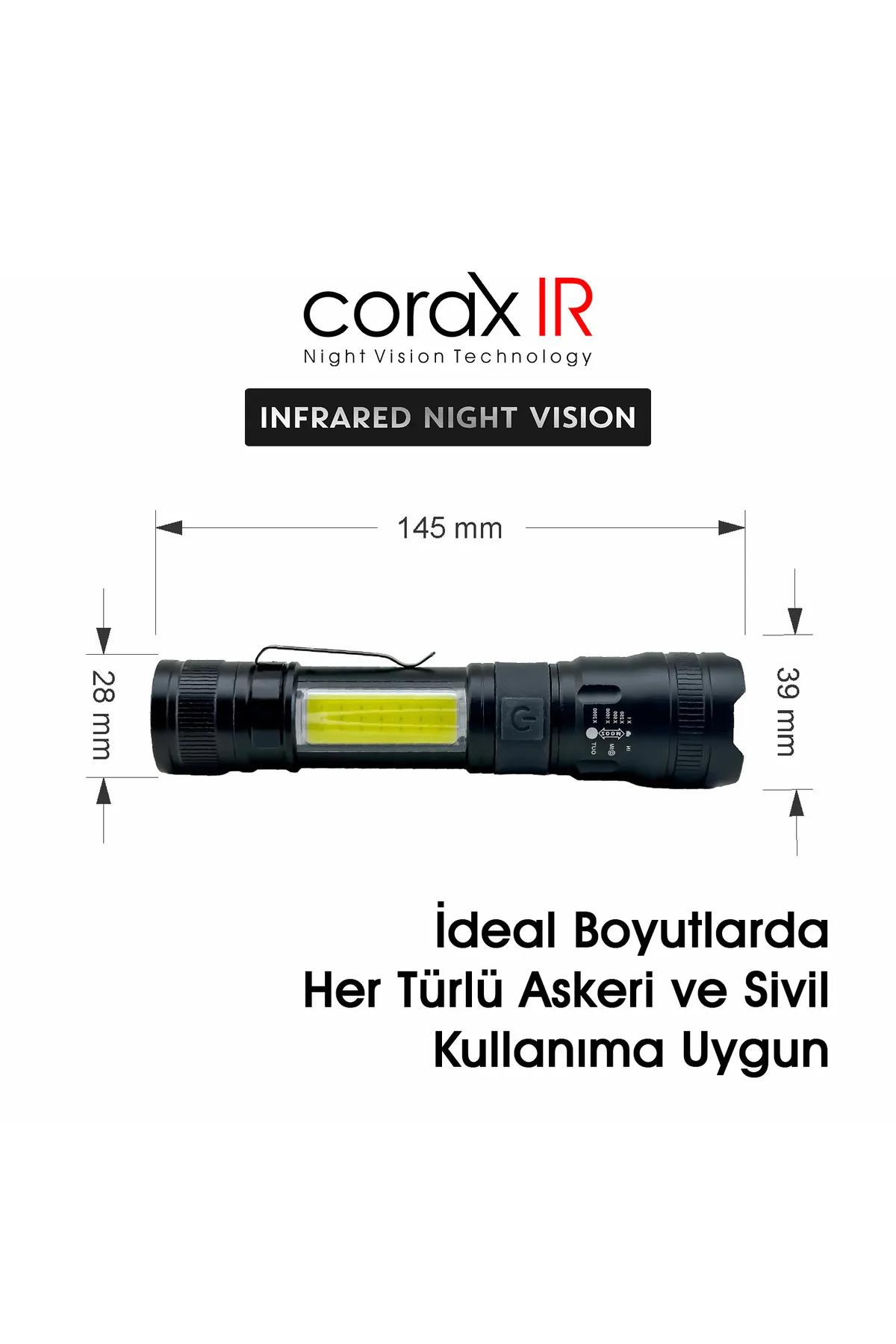 GECE GÖRÜŞ EL FENERİ CR251 INFRARED AYDINLATMA 3W ZOOM 850NM 500MT MENZİLLİ IR EL FENERİ IR LED Lİ
