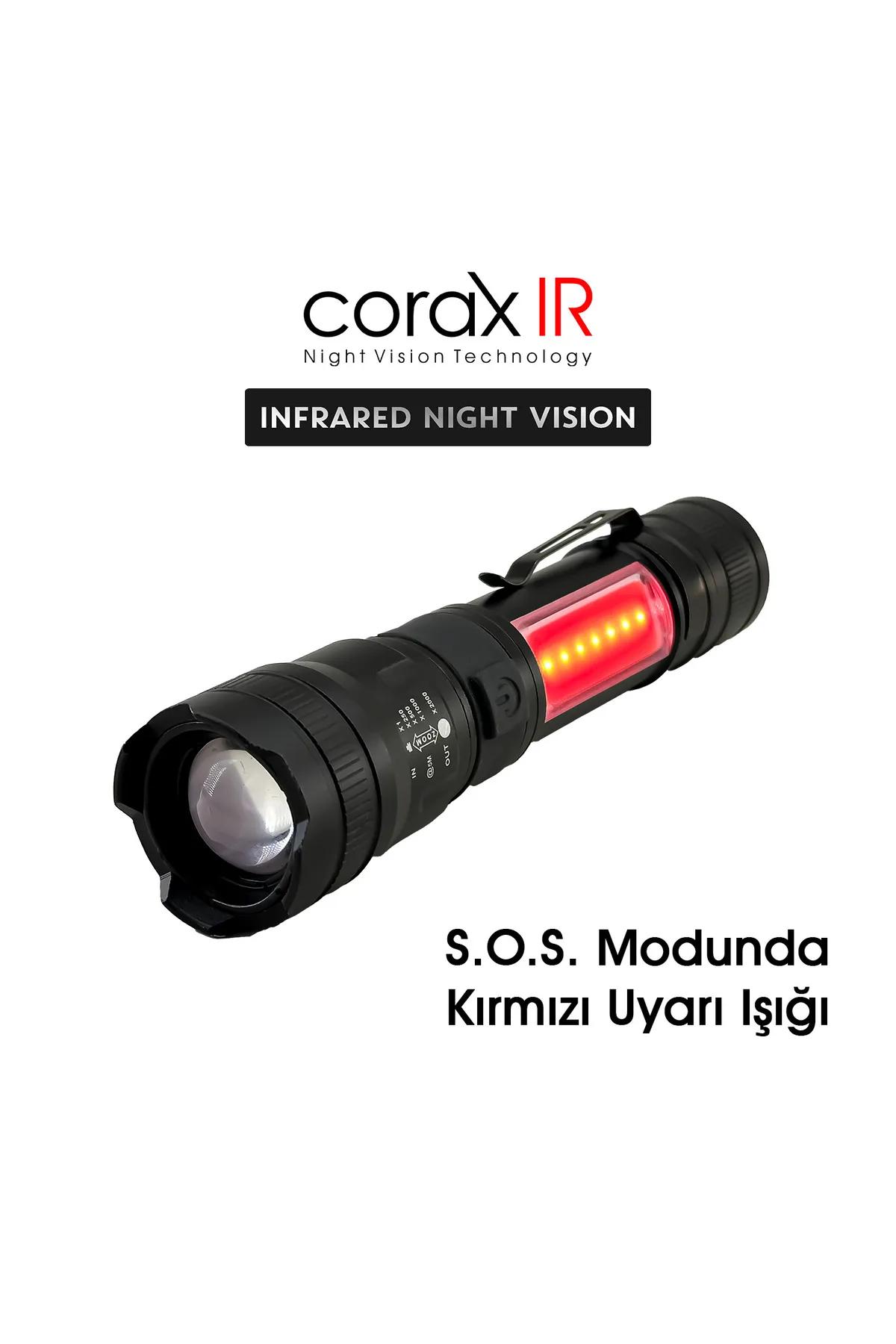 GECE GÖRÜŞ EL FENERİ CR251 INFRARED AYDINLATMA 3W ZOOM 850NM 500MT MENZİLLİ IR EL FENERİ IR LED Lİ