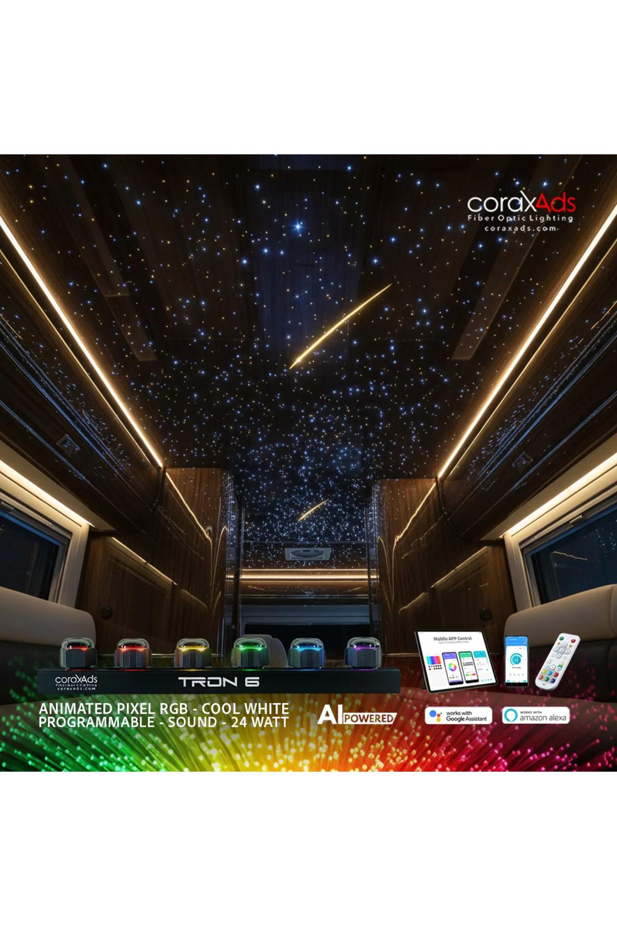 KARAVAN AMBİYANS AYDINLATMA FİBER OPTİK YILDIZ TAVAN KİTİ - KAYAN YILDIZLI