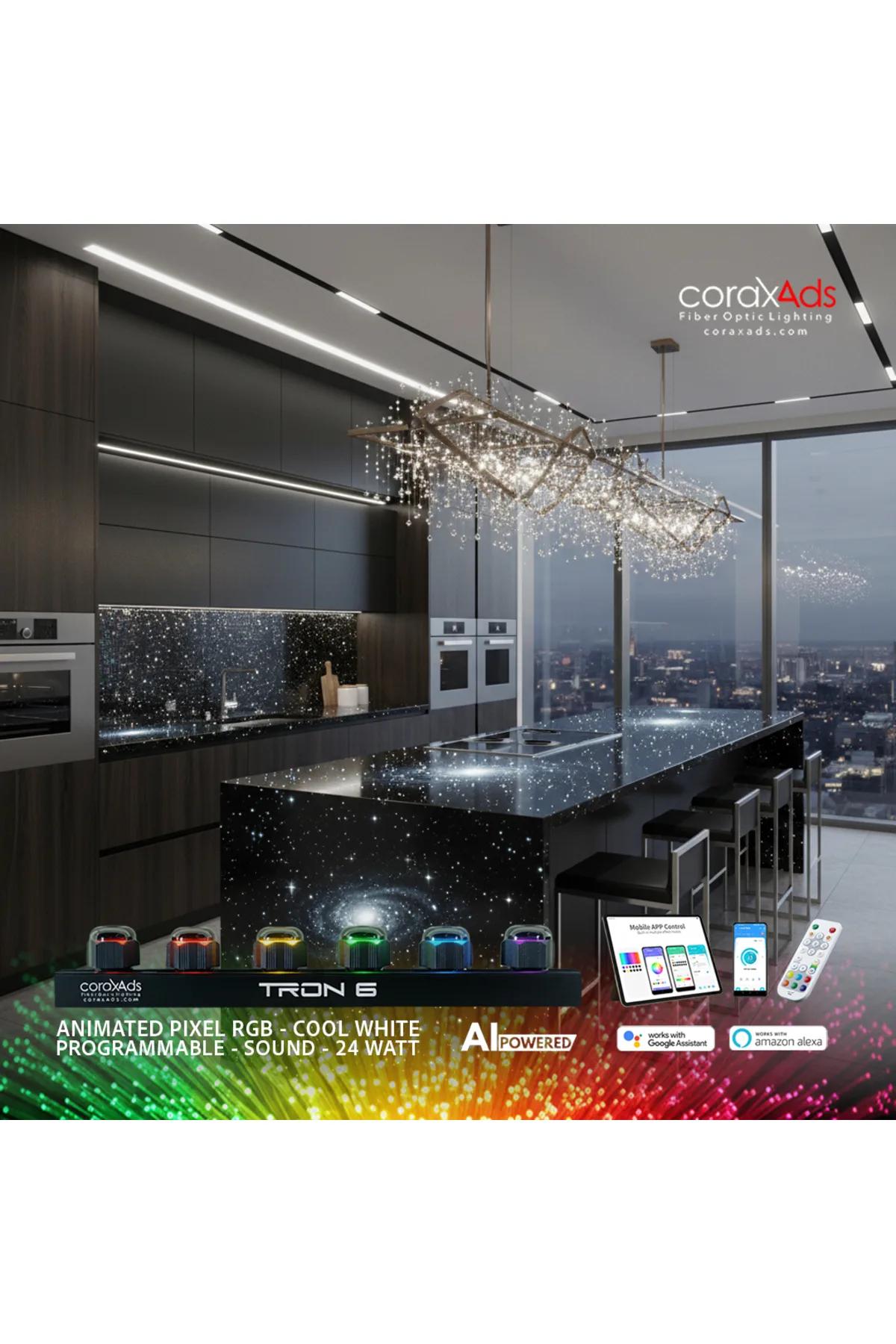 MUTFAK AMBİYANS AYDINLATMA TASARIM FİBER OPTİK YILDIZ KİTİ - KAYAN YILDIZLI - EKO PRO