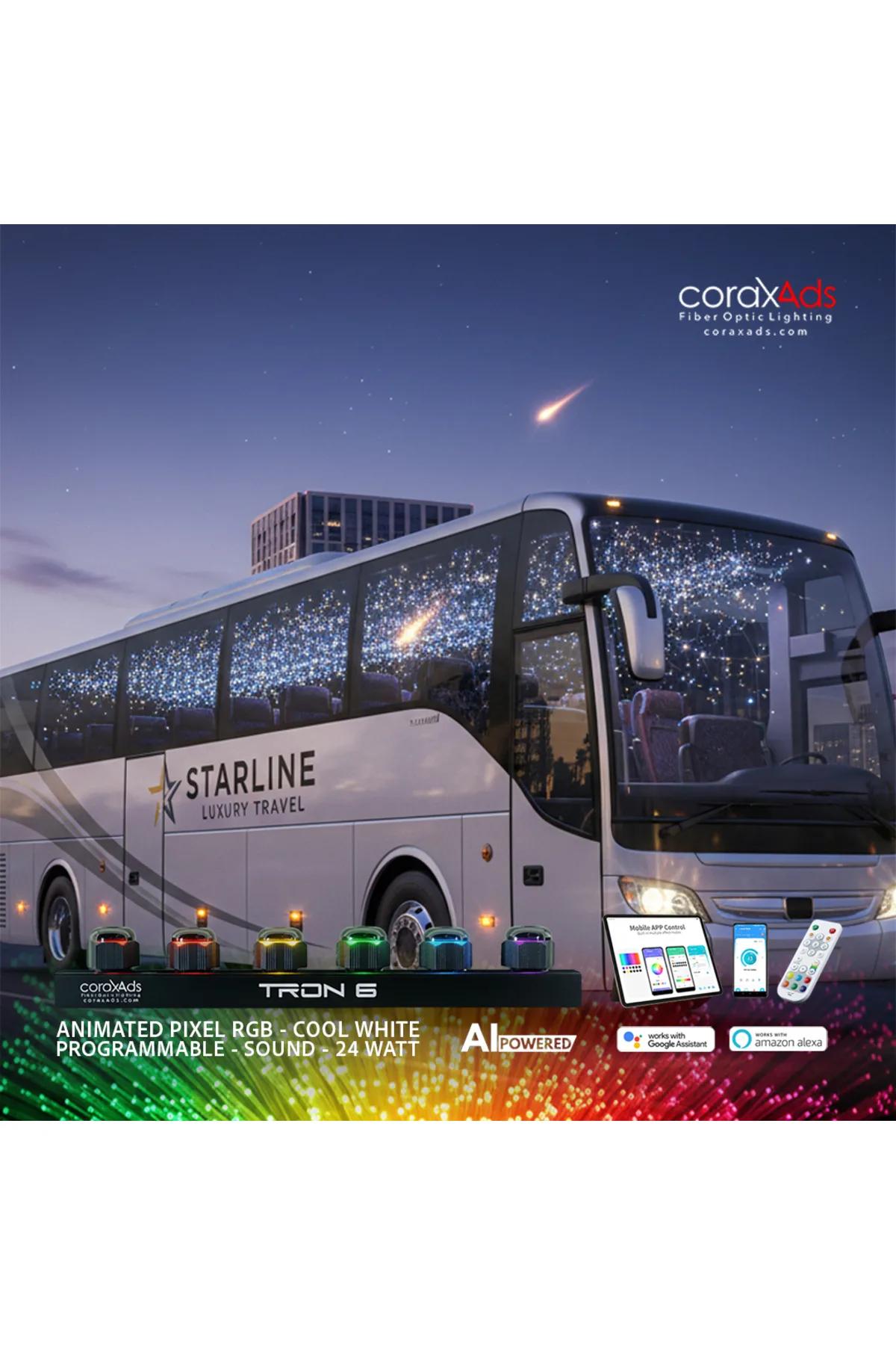 OTOBÜS AMBİYANS AYDINLATMA FİBER OPTİK YILDIZ TAVAN SETİ - KAYAN YILDIZLI - EKO PRO