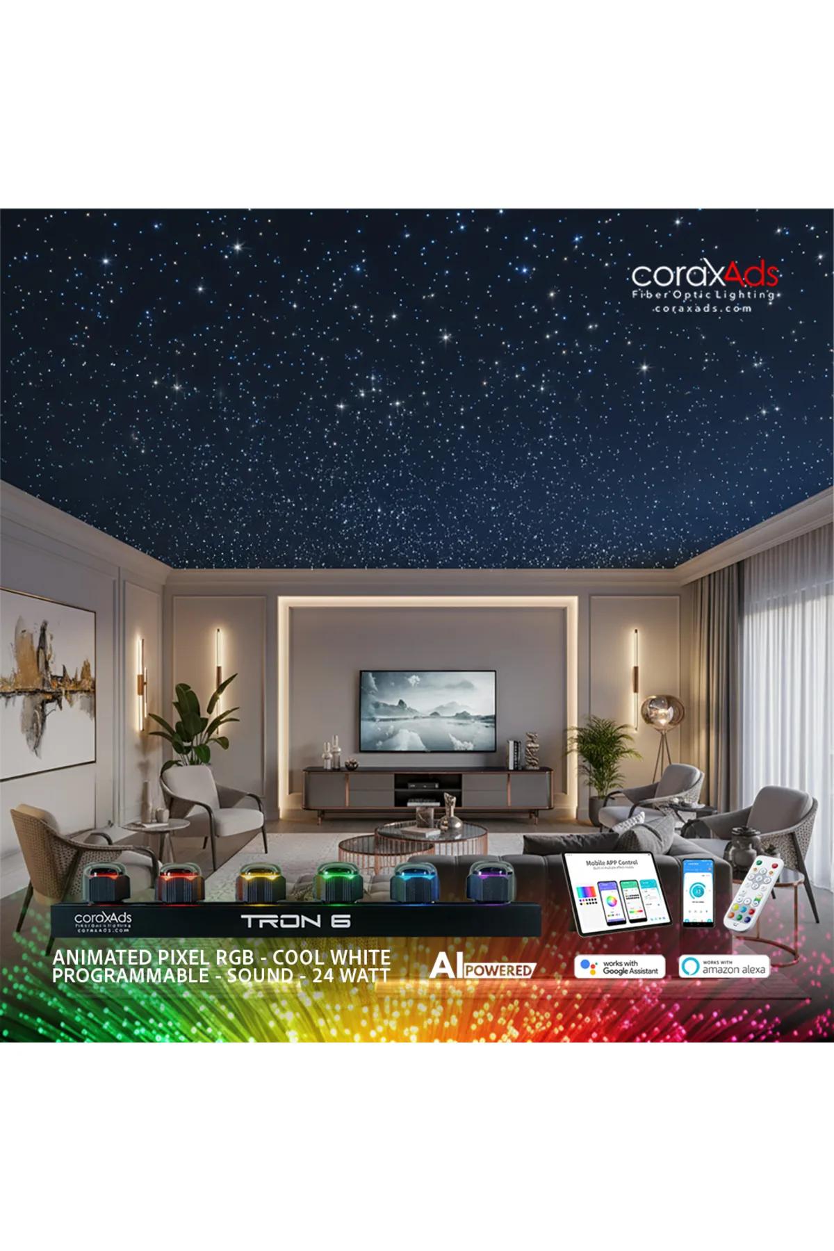 SALON YILDIZ TAVAN EV KONUT FİBER OPTİK AYDINLATMA KİTİ - KAYAN YILDIZLI