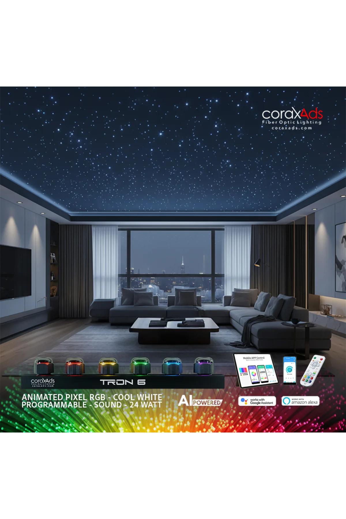 SALON YILDIZ TAVAN EV KONUT FİBER OPTİK AYDINLATMA KİTİ - KAYAN YILDIZLI