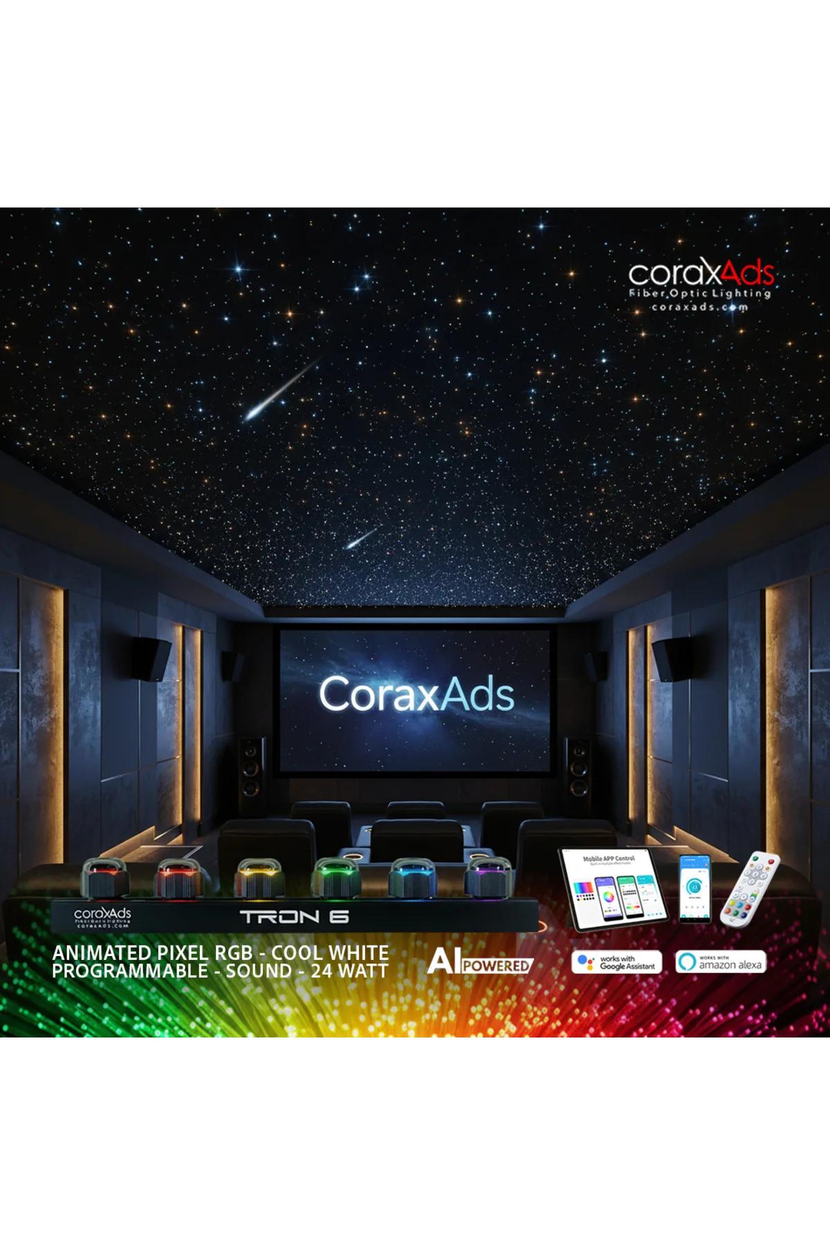 SİNEMA ODASI AMBİYANS AYDINLATMA FİBER OPTİK YILDIZ TAVAN SETİ - KAYAN YILDIZLI