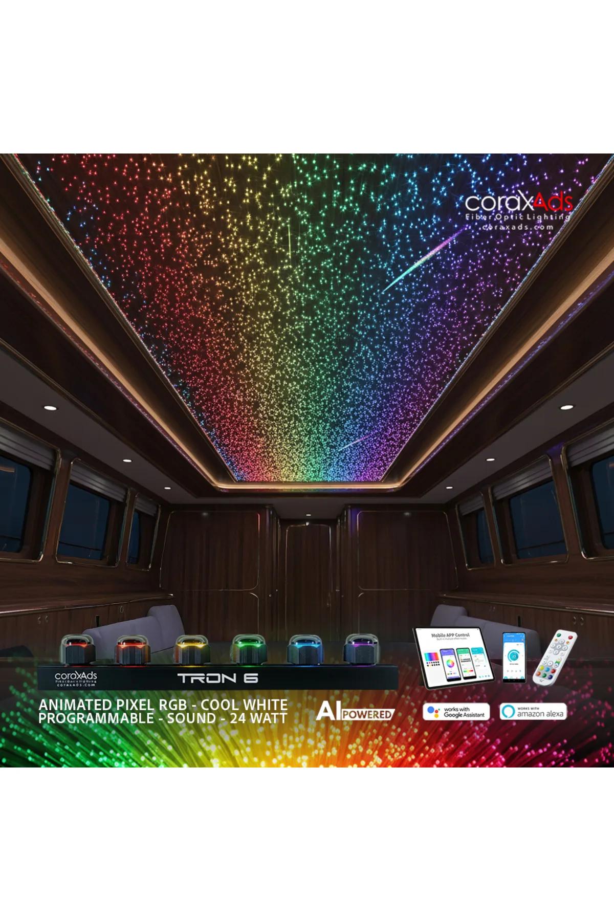 TEKNE, YAT, DENİZ TAŞITLARI AMBİYANS AYDINLATMA FİBER OPTİK YILDIZ TAVAN SETİ - KAYAN YILDIZLI