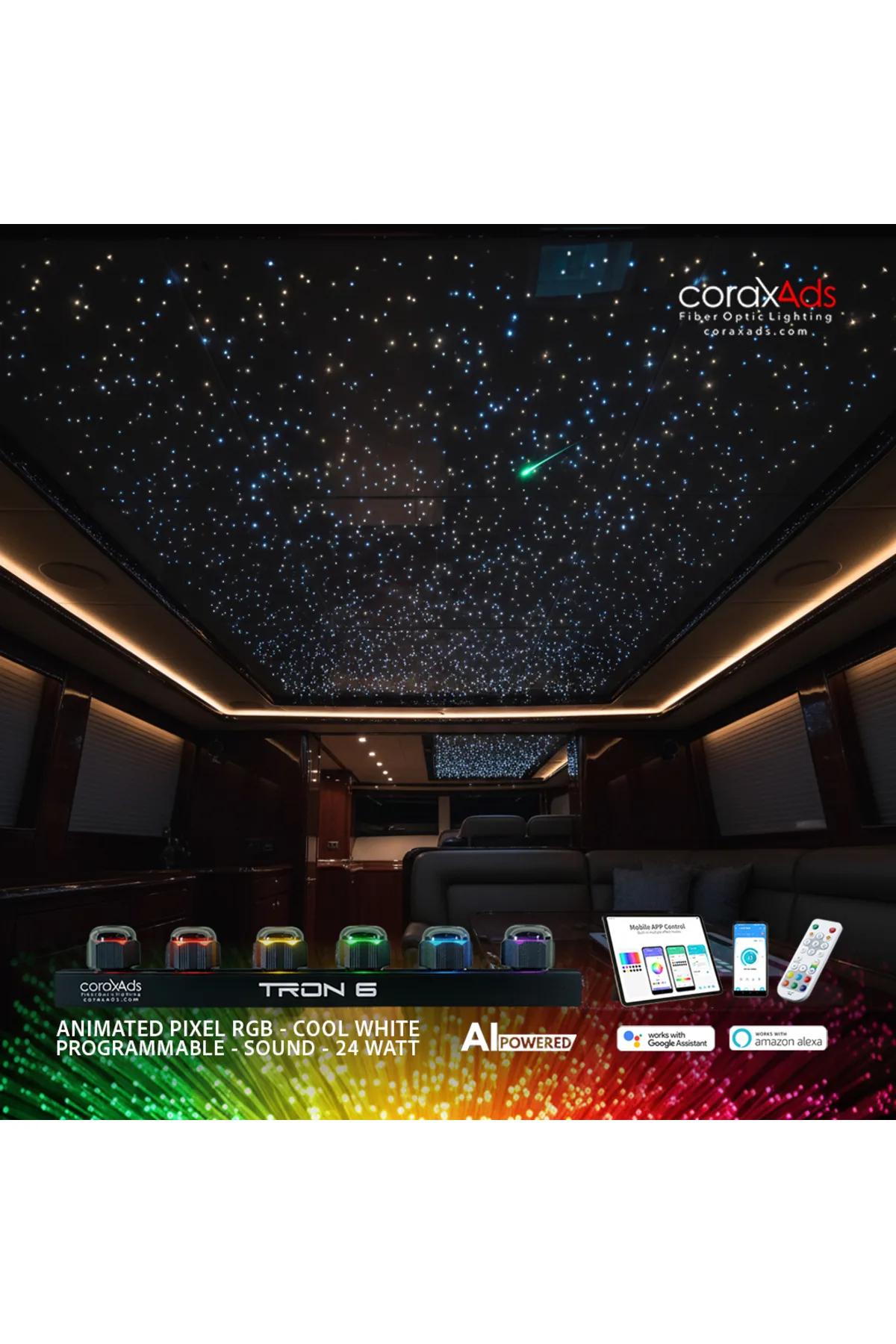 TEKNE, YAT, DENİZ TAŞITLARI AMBİYANS AYDINLATMA FİBER OPTİK YILDIZ TAVAN SETİ - KAYAN YILDIZLI