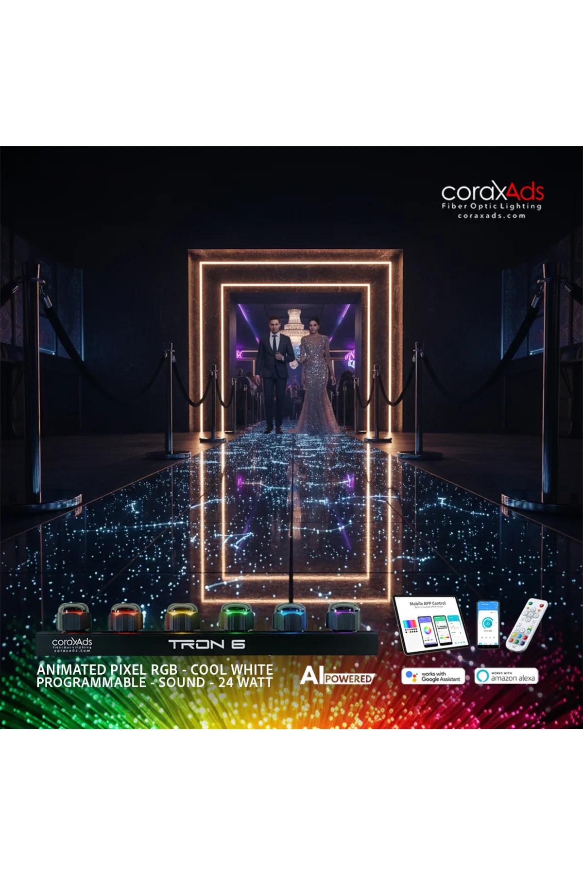 DÜĞÜN BALO SALONU AMBİYANS TAVAN YILDIZ FİBER OPTİK AYDINLATMA SETİ - KAYAN YILDIZLI