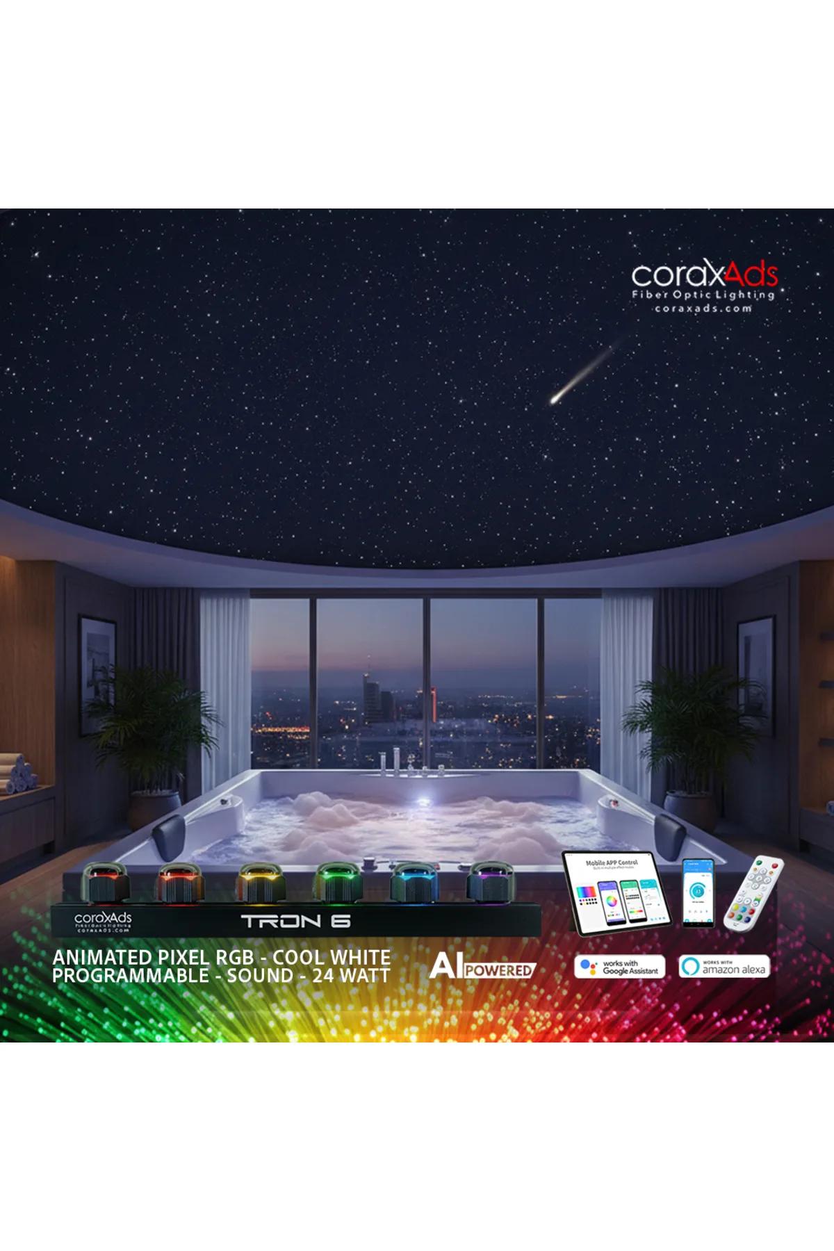 HAMAM, SAUNA, SPA AYDINLATMA AMBİYANS TAVAN YILDIZ FİBER OPTİK SETİ