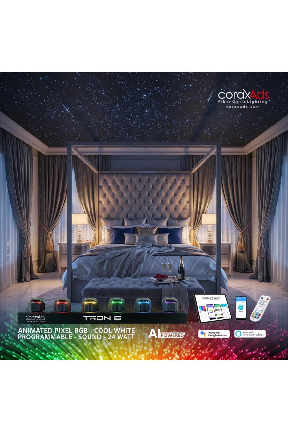 YATAK ODASI TAVAN YILDIZ FİBER OPTİK YILDIZ TAVAN UYGULAMA KİTİ - KAYAN YILDIZLI