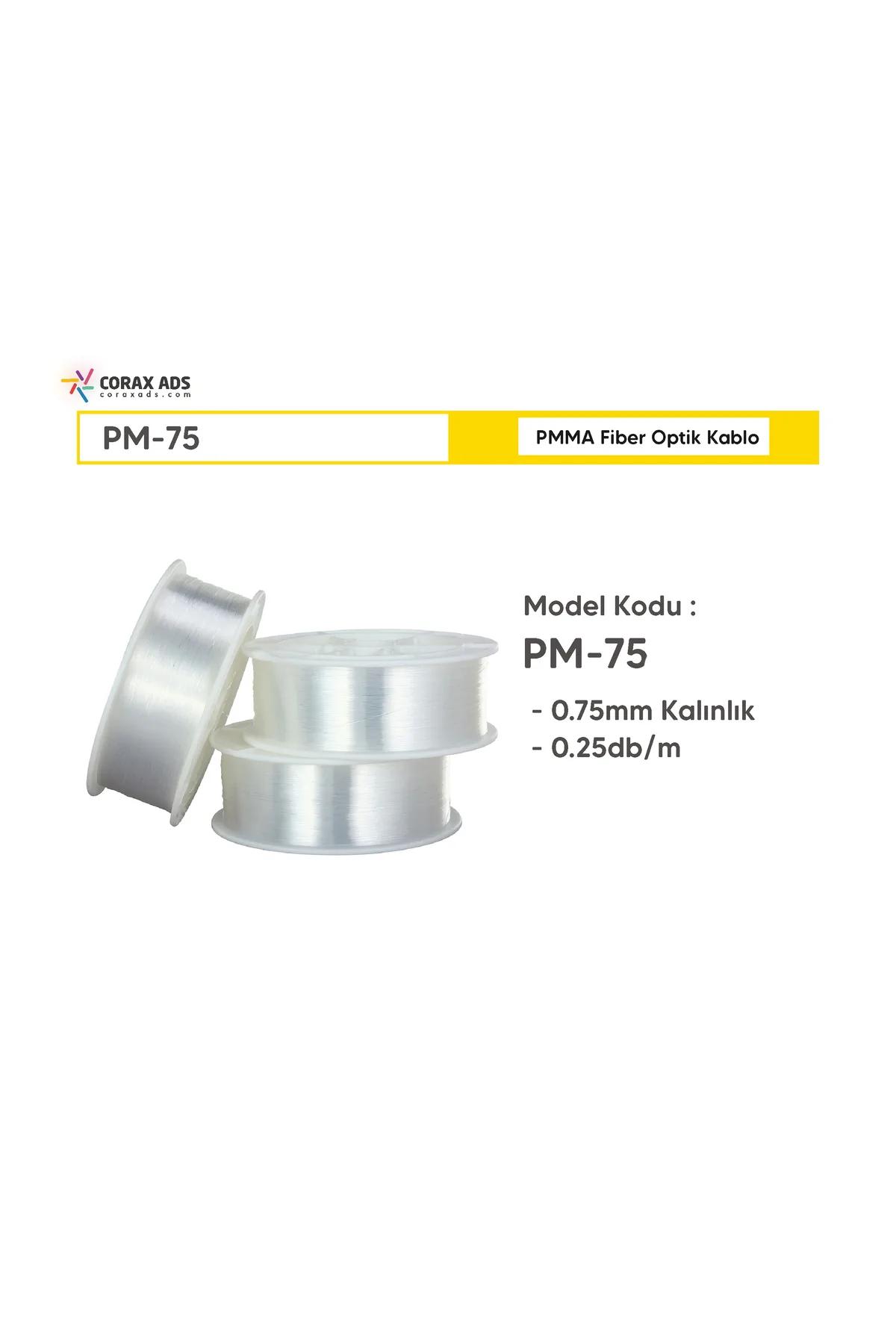 0.75mm 2700 METRE PMMA UÇTAN IŞIMA FİBER OPTİK AYDINLATMA KABLOSU