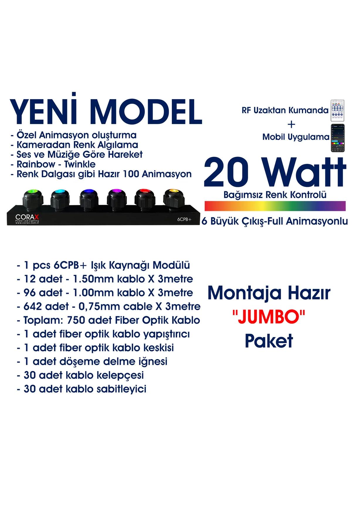 Montaja Hazır "JUMBO" Fiber Optik Yıldız Tavan Seti