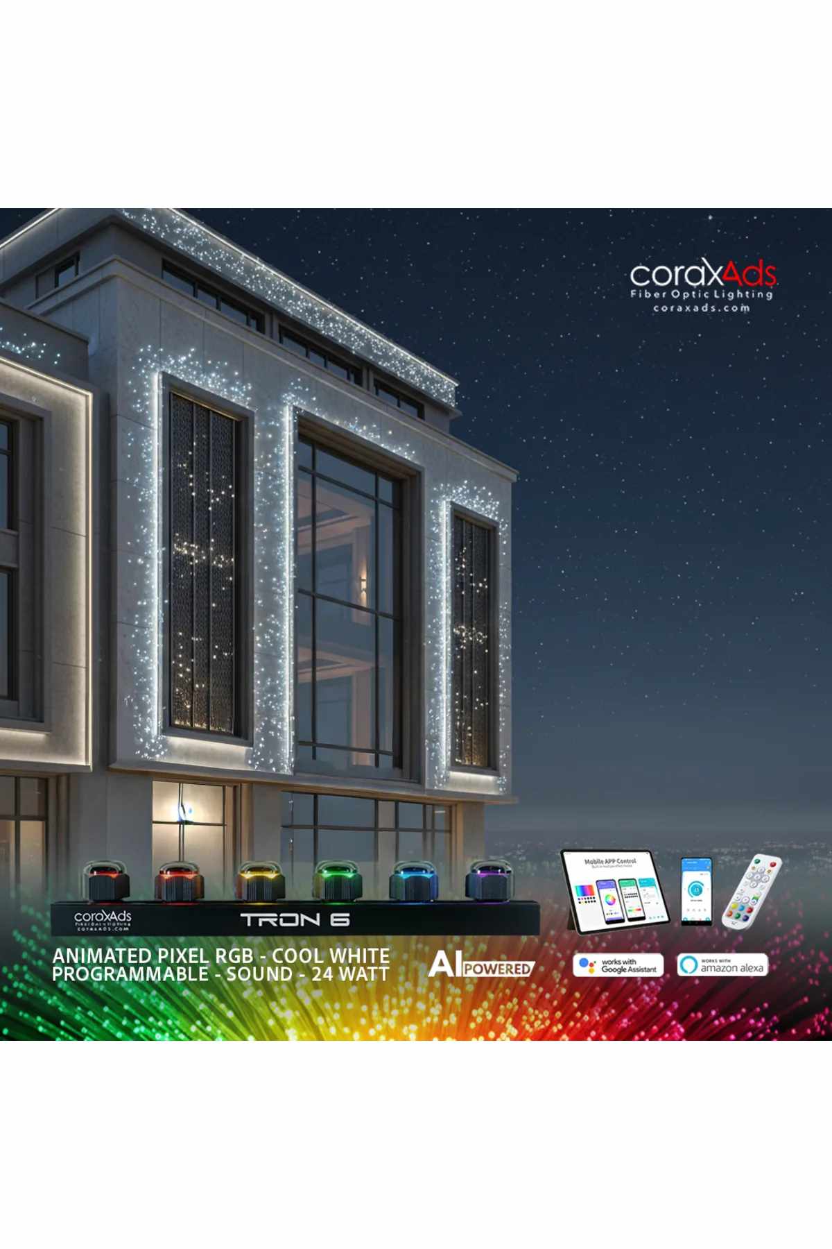 DIŞ MEKAN AMBİYAS FİBER OPTİK AYDINLATMA IP67 YILDIZ KİTİ - MİNİ