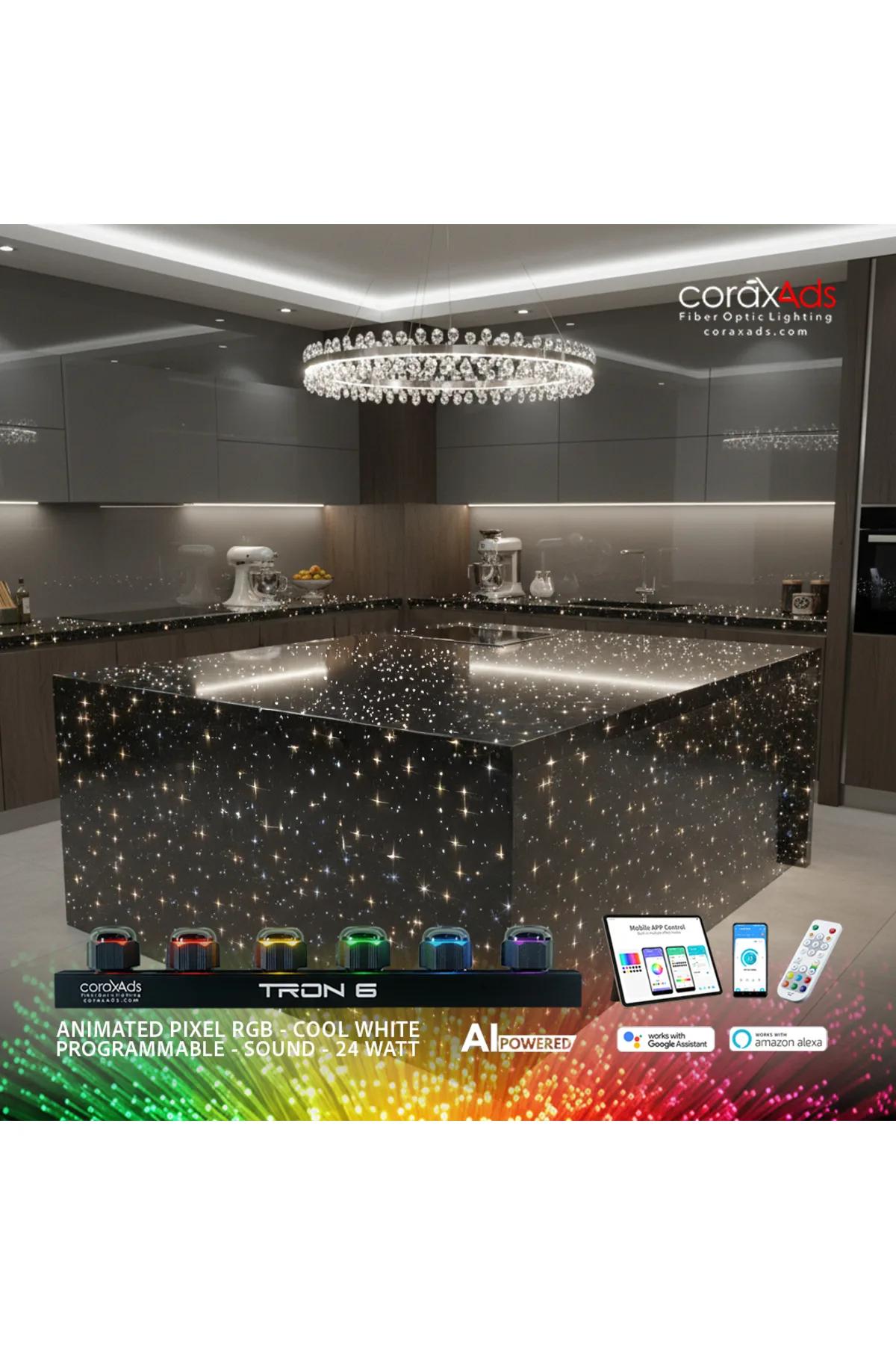 MUTFAK AMBİYANS AYDINLATMA TASARIM MUTFAK FİBER OPTİK YILDIZ KİTİ