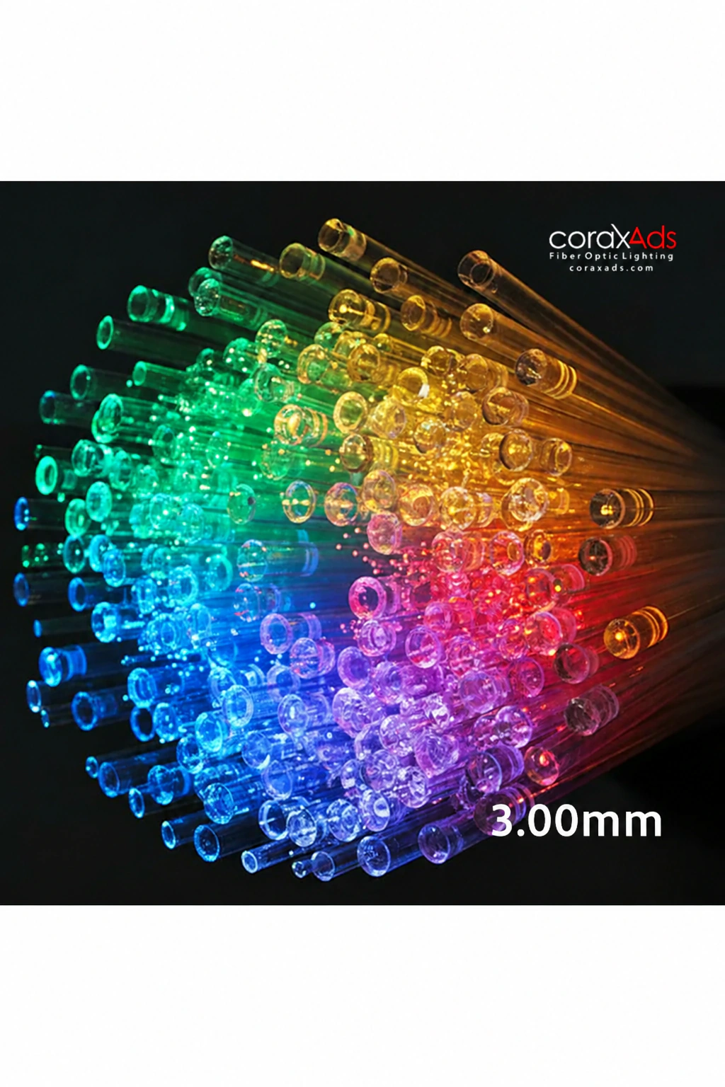 0,75 mm uçtan ışıma fiber optik kablo uçlarının yıldız tavan panelinde oluşturduğu küçük ışık noktaları