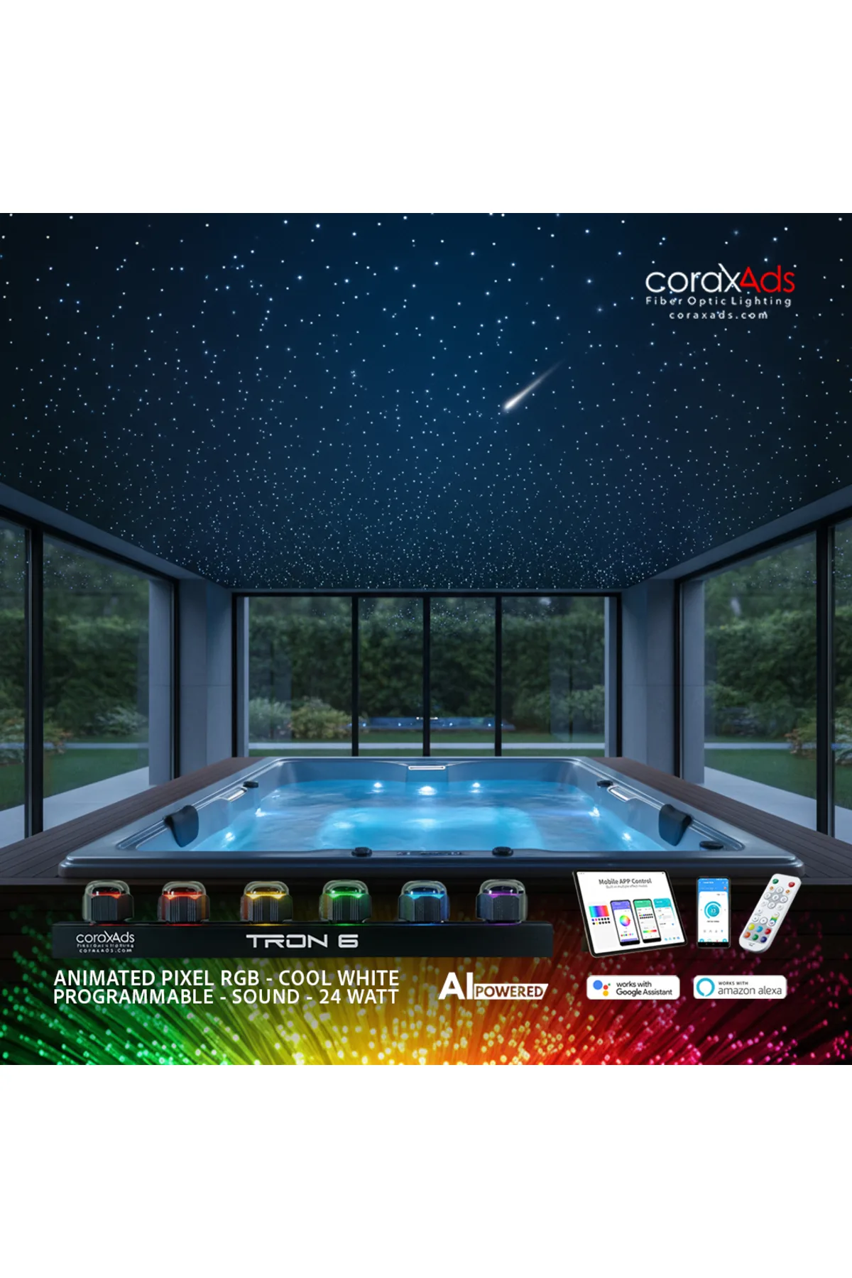 spa merkezi yıldız tavan - HAMAM, SAUNA, SPA AYDINLATMA AMBİYANS TAVAN YILDIZ FİBER OPTİK SETİ - KAYAN YILDIZLI - Hazır Ürün Setleri